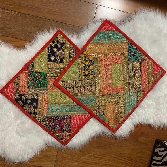 2 EXOTIC BREATHTAKING ETHNIC HOME DÉCOR SARI THROW ACCENT PILLOW CUSHION COVER - Picture 10 of 13